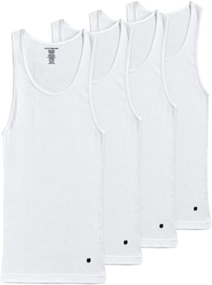 Lucky Brand Men's Classic A-Shirt Undershirt Tank Top (4 Pack)