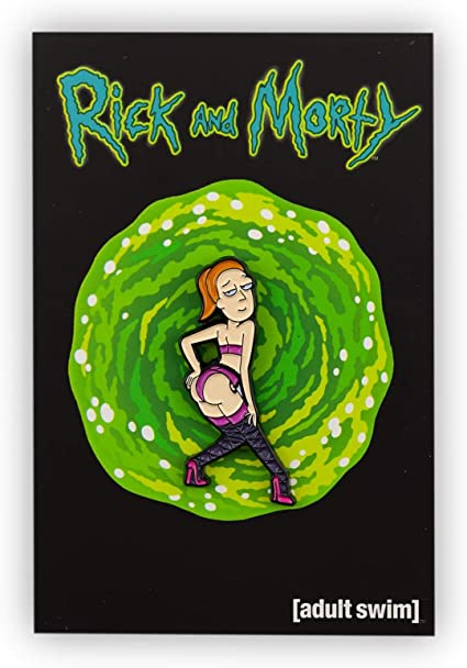 RICK AND MORTY Enamel Pin Lapel, Jacket, Backpack Pins, Sexy Summer Pink