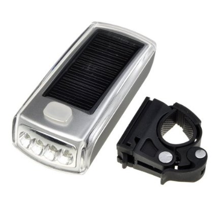 BestDealUSA Bicycle 4 Led Solar and USB 2.0 Rechargeable Headlight
