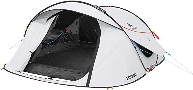 Quechua by Decathlon 2 Second Fresh & Black 3-Person Camping Tent