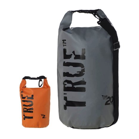 TRUE Dry Bag - 20 Liter Waterproof Dry Sak Plus BONUS 2 Liter: Keeps Gear Safe and Dry Whilst Kayaking Sailing Camping & More! Rugged 600D PVC with Shoulder Strap. Perfect Compression Duffle Set