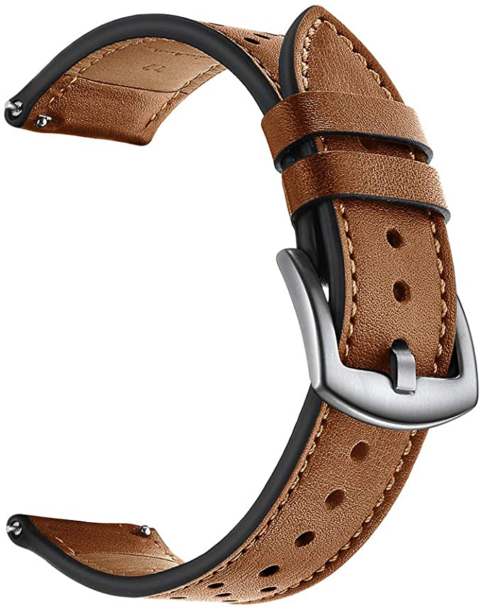 OXWALLEN Quick Release Top-Grain Leather Watch Band for Men and Women Choice of 18mm, 20mm, 22mm.