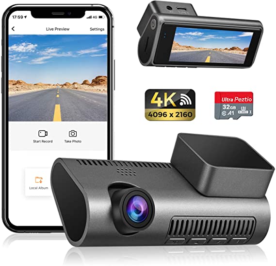 Peztio Dash Cam WiFi, FHD 1080P Dash Camera for Cars, Car Dash Camera  Recorder, G-Sensor