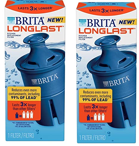 Brita Longlast Lead Reduction, Replacement Filters for Pitchers and Dispensers, BPA Free, 2 Units