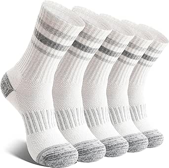 EBMORE Womens Merino Wool Walking Socks Hiking Warm Thermal Winter Boot Crew Cushion Work Gift Socks 5 Pairs