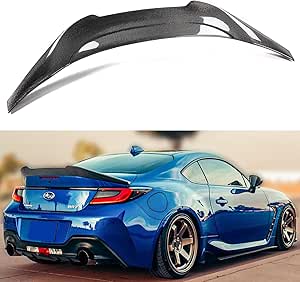 Real Carbon Fiber V Style Highkick Trunk Spoiler Wing Compatible for 2022-2024 Toyota GR 86 & Subaru BRZ