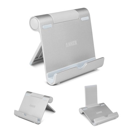 Anker Multi-Angle Portable Stand for 4 to 10-Inch Smartphones E-Reader and Tablets - Silver