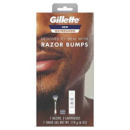 Gillette SkinGuard Men's Razor for Sensitive Skin, 3 Blade Refills   Gillette Pure Shave Gel 6oz