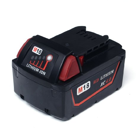 Masione Milwaukee M18 18V 4.0Ah Li-ion Replacement Battery for Milkwaukee 48-11-1815,48-11-1820,48-11-1840