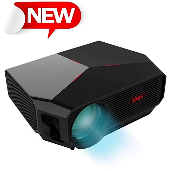 Projector,XINDA HD Video Projector 3800L Outdoor Movie Projector,200" Home Theater Projector Support 1080P,Compatible with Fire TV Stick,PS4, HDMI, VGA, AV and USB