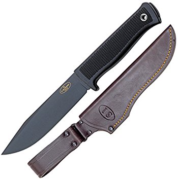 Fallkniven 9001753 S1bL Fine Edge Fixed Blade with Leather Sheath, Black