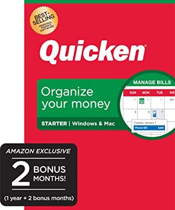 Quicken Starter Personal Finance - Take Control of Your Money - 14-Month Subscription [Amazon Exclusive] [PC/Mac Disc]