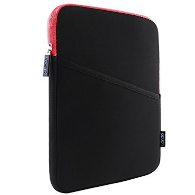 Lacdo 10.1-inch Shockproof Tablet Sleeve Case Cover Protective Pouch Bag for Apple 9.7" ipad pro / iPad Air 2 With Retina Display / iPad 4,3,2 / Samsung Galaxy Tab 4, 3, Note Tablets, Red/Black