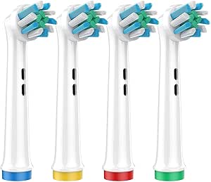 Upgraded Acoss Action Electric Toothbrush Headd Specially Designed for PRO1000-16° Cross Bristles&Amazing Cleaning Effect Toothbrush Heads Suitable for Deep Cleaning People(4PCS) 104