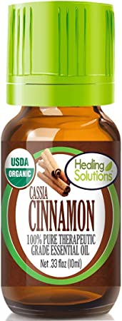 Organic Cinnamon Cassia Essential Oil (100% Pure - USDA Certified Organic) Best Therapeutic Grade Essential Oil - 10ml