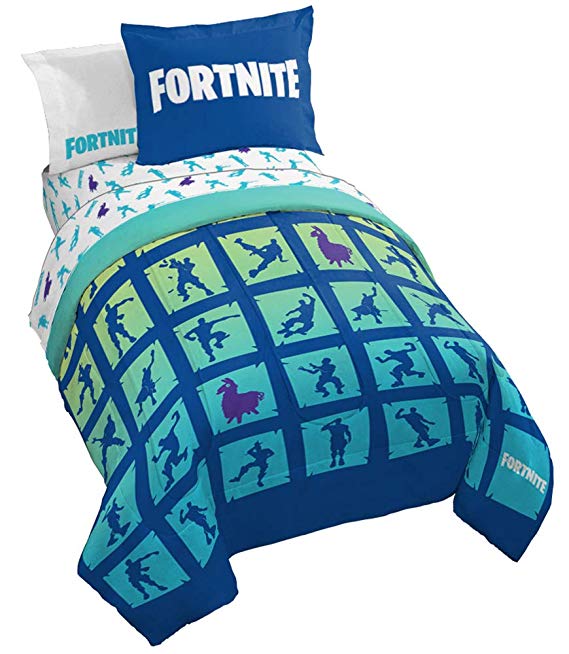 Jay Franco Fortnite Boogie Bomb 5 Piece Twin Bed Set - Includes Reversible Comforter & Sheet Set - Super Soft Fade Resistant Microfiber Kids Bedding - (Official Fortnite Product)