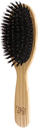 Tek big oval hairbrush in ash wood with boar bristles - Handmade in Italy