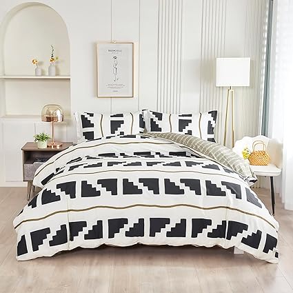 OAITE Duvet Cover Set,100% Cotton Comforter Cover with Floral Pattern Duvet Cover Set,Soft Bedding Set Includes with 3 Piece (2 Pillow Shams,1 Duvet Cover)