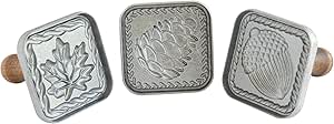 Nordic Ware Cookie Stamps, 3-Inch Squares, Silver