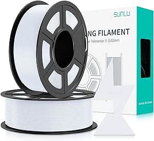 SUNLU High Speed PLA Filament 1.75mm, 30mm/s - 600mm/s Print Range, High Flow Speedy 3D Printer PLA Filament, Designed for Fast Printing, Good for Fast Printing, 1KG*2 rolls White White