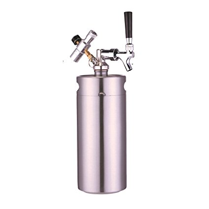 HAN-MM 128 Ounce Homebrew Keg System Kit for Home Brew Beer - with a HAN-MM Beer Dispensor, HAN-MM Mini CO2 Regulator and a HAN-MM 128 Ounce Stainless Steel Keg