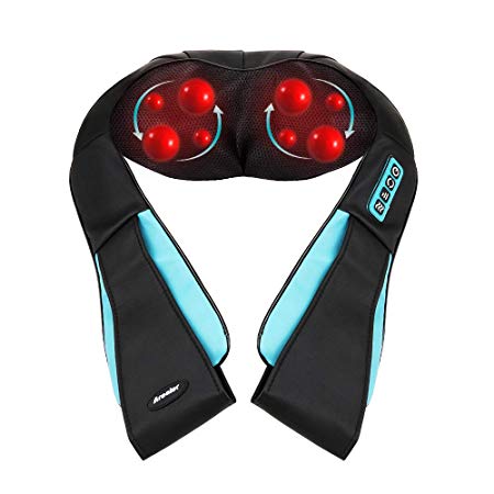 Arealer Shiatsu Neck Shoulder Massager,Deep Tissue Kneading Massage Pillow with Heat Function,3 Different Massage Level and 3D Kneading Tissue,for Neck/Shoulder/Back/Waist,Relax in Car/Office/Home