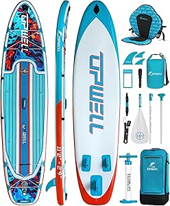 UPWELL 11'6"/11'2"/10'8" Inflatable Stand Up Paddle Board with SUP Accessories, Non-Slip Comfort Deck for Youth & Adults