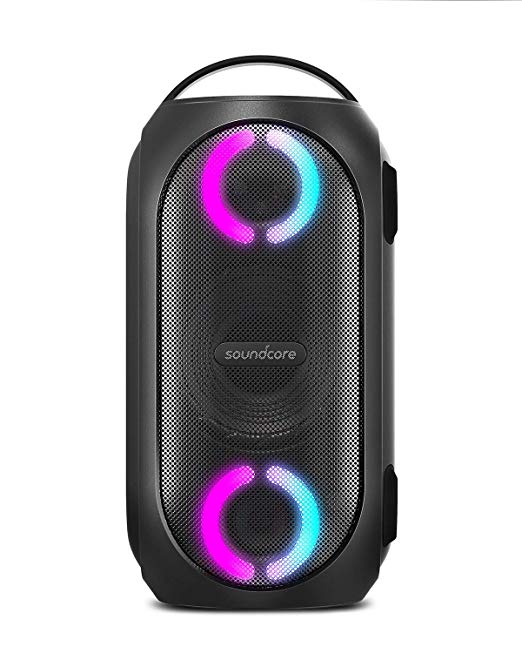 Anker Soundcore Rave Mini Portable Party Speaker, Huge 80W Sound, Fully Waterproof, USB Charger, Beat-Driven Light Show, App, Party Games, All-Weather Speaker for Outdoor, Tailgating, Beach, Camping