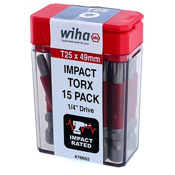 Wiha 76653 Terminator Impact Power Bit T25 Torx - 15 Pack