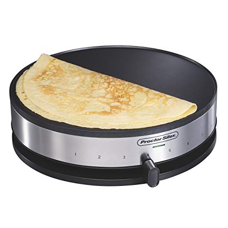 Proctor Silex 38400 Electric Crepe Maker, 13 Inch Griddle & Spatula