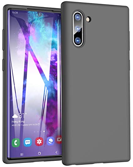 TOZO for Samsung Galaxy Note 10 Case(2019) Liquid Silicone Gel Rubber Shockproof Shell Ultra-Thin [Slim Fit] Soft 4 Side Full Protection Cover - [Black]