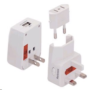 WanEway Worldwide USB Travel Adaptor/Charger Plug -Works in over 175 Countries