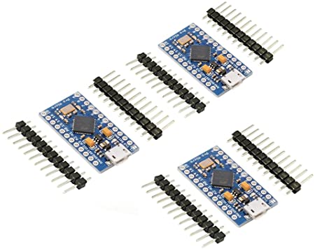 KeeYees Pro Micro ATmega32U4 5V 16MHz Micro USB Development Board Module Microcontroller Replace ATmega328 for Arduino Leonardo Bootloader (Pack of 3pcs)