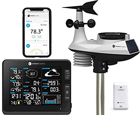 Ambient Weather WS-8478 Falcon Solar Powered 6-in-1 Wi-Fi Professional Weather Station with Internet Monitoring, Compatible with Alexa