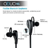 Oduo FlexOne 2nd Version - Bluetooth 40 Headset - Wireless Bluetooth Earphones Wall Charger and Carrying Case Included FlexOne Bluetooth Earbuds