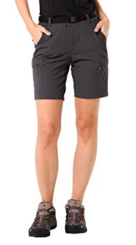 MIER Women's Stretchy Hiking Shorts Quick Dry River Cargo Shorts with 6 Pockets, Water Resistant and Lightweight