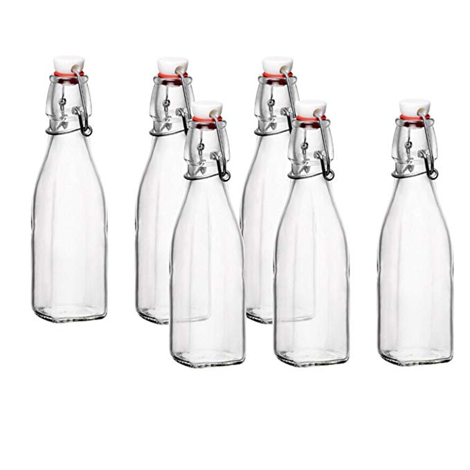 Bormioli Rocco Glass 8.5 Ounce Swing Top Bottle, Set of 6