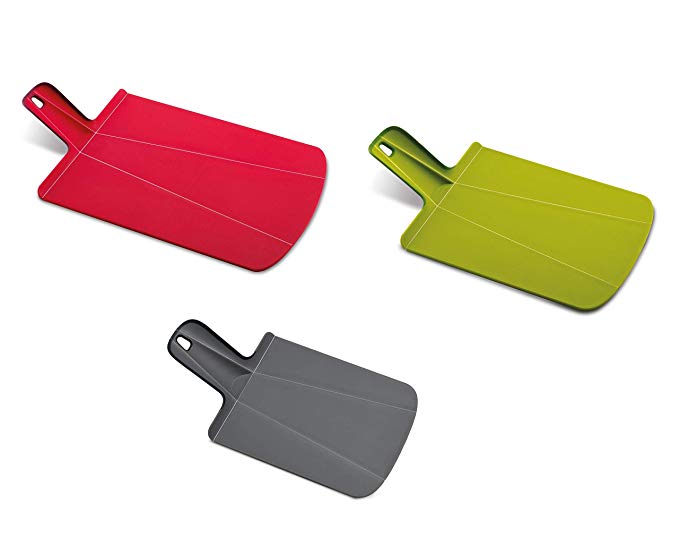 Joseph Joseph 96010 Chop2Pot Foldable Plastic Cutting Board 3-Piece, Large/Small/Mini, Red/Green/Gray