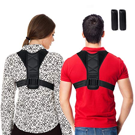 Posture Corrector for Men and Women, Best Scoliosis Back Brace Neck Pain Relief Shoulder Support Brace, Adjustable Posture Corrector belt Upper Back Support, Physical Therapy Posture Brace for Gym, Yoga, Ladies, Girls and boys