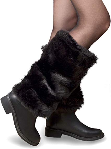 Women's Faux Fur Leg Warmer Boot Cuffs - Furry Leg Warmers