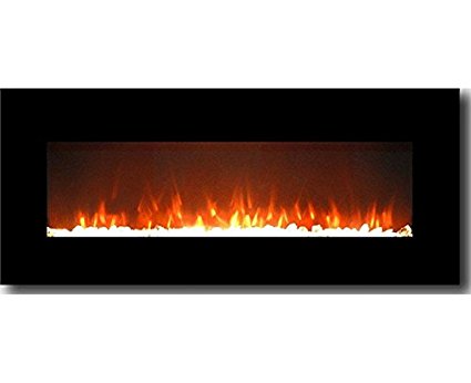 Gibson Living GL5050CE Lawrence 50 Inch Crystal Electric Wall Mounted Fireplace Black