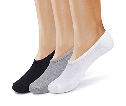 Silky Toes Women's No Show Socks Non- Slip Silicone Cushion Foot Liners