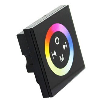 RGBZONE Wall Mount Touch Panel Dimmer Controller for 3528 5050 RGB LED Strip Lighting DC12V-24V -Black
