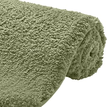 Gorilla Grip Premium Luxury Bath Rug, Absorbent, Soft, Thick Shag, Bathroom Mat Rugs, Machine Wash and Quick Dry, Plush Carpet Mats for Bath Room, Shower, Bathtub and Spa Floors, 24x17, Sage