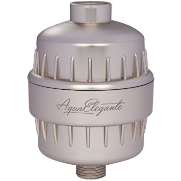 Aqua Elegante High Output Luxury Shower Filter - Best Chlorine Removing Filtration System & Cartridge - Brushed Nickel