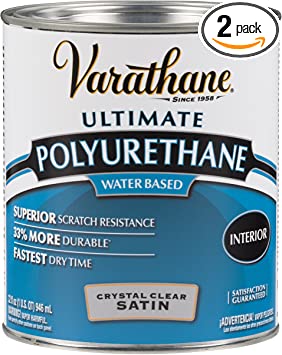 Varathane 200241H Water-Based Ultimate Polyurethane, Quart (2 Pack), Crystal Clear