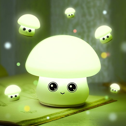 KssFire Mushroom Soft Silicone Night Light Nightlight Led Rechargeable Night Lamp Portable Silicone Cute Nursery Night Lamp For Kids Adult Gift (Color 2)