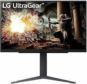 LG 27GS75Q Monitor Gaming UltraGear 27" IPS QHD (2560x1440), 200Hz (O/C), 1ms (GtG), G-Sync Compatible, AMD FreeSync, HDR10, HDMI 2.0 (HDCP 2.2), DisplayPort 1.4, AUX, Flicker Safe, Nero