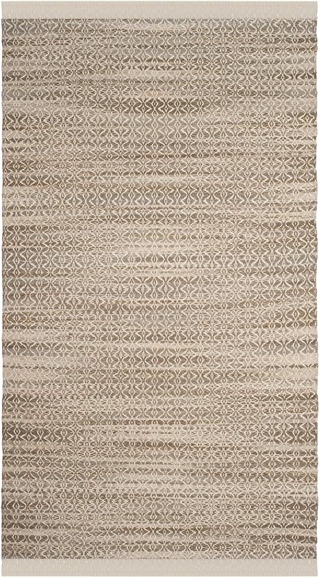 SAFAVIEH Boston Collection 6' x 9' Beige/Ivory BOS708A Handmade Flatweave Cotton Area Rug