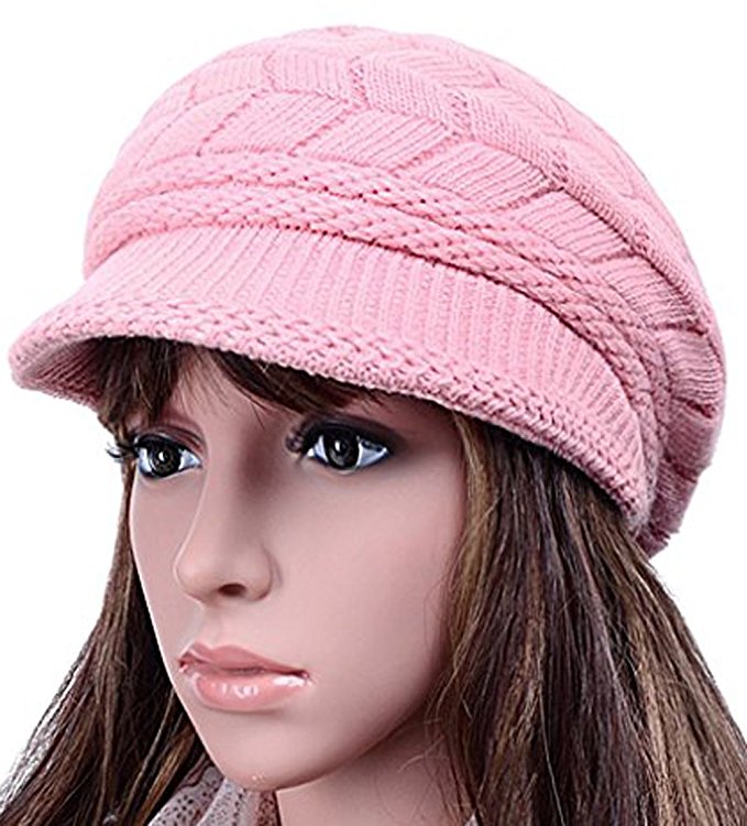 Cuca Dunna Winter Cap Women Knitted Hats Girl Fashion Slouchy Wool Beanie Ski Berets Hat with visor Snapback Caps